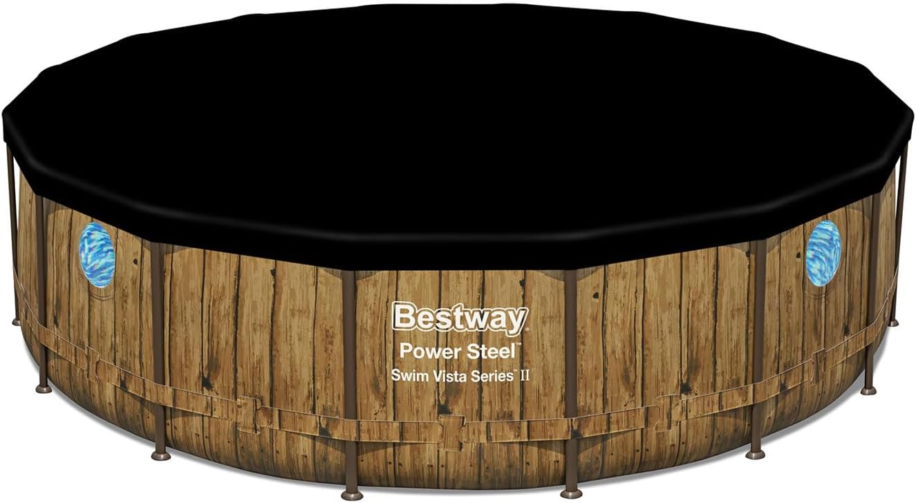 Bestway Power Steel Swim Vista™ – Piscine hors sol 488 × 122 cm, finition effet bois