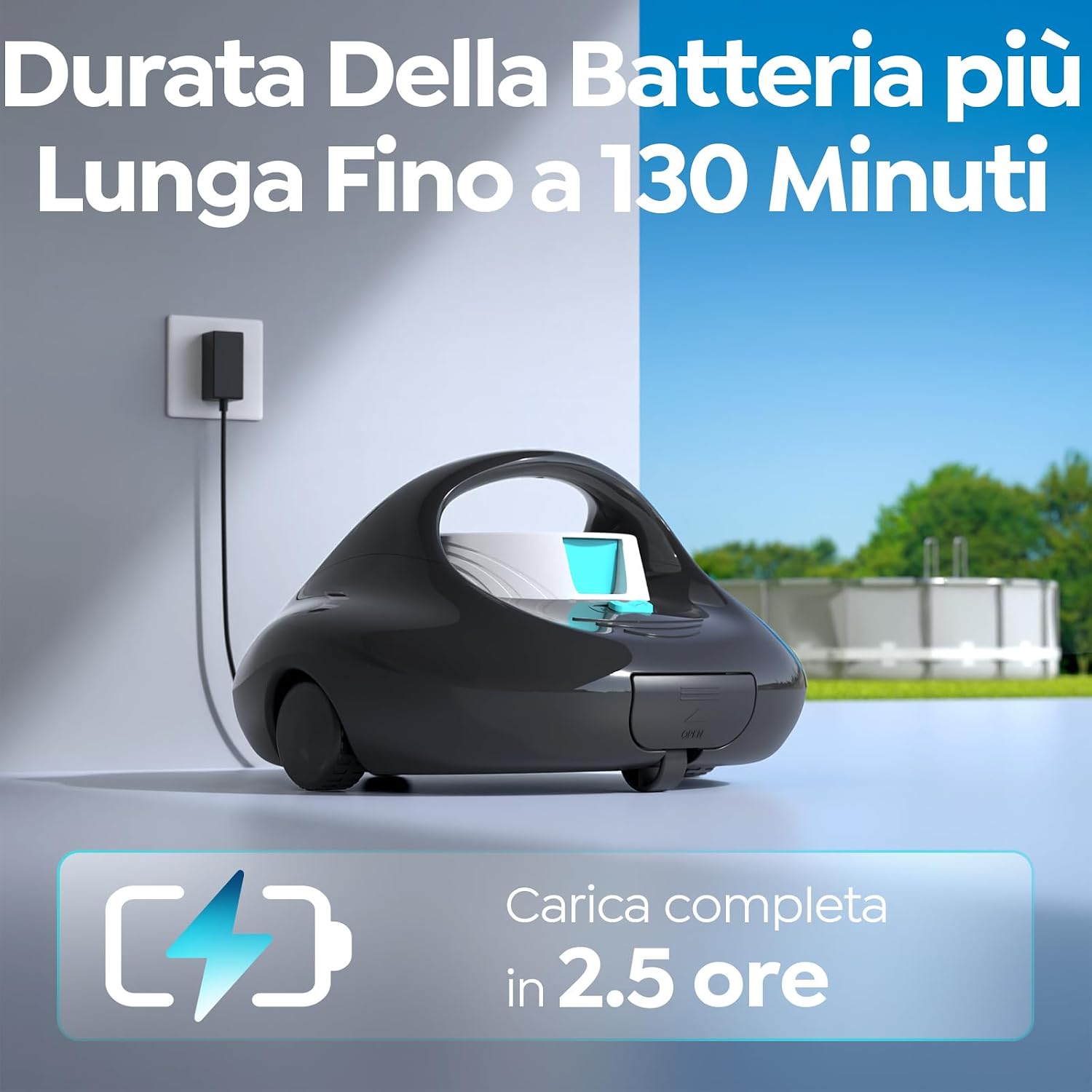 BRINBO 2026 – Robot de piscine sans fil avec 130 minutes d'autonomie
