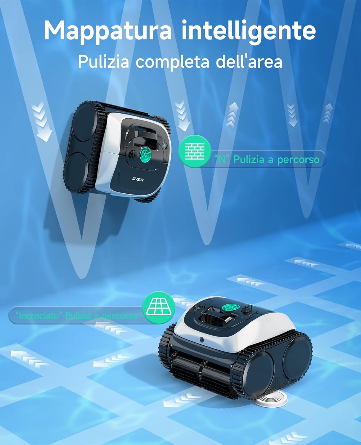 Robot de piscine sans fil WYBOT C1 avec planification intelligente des trajets