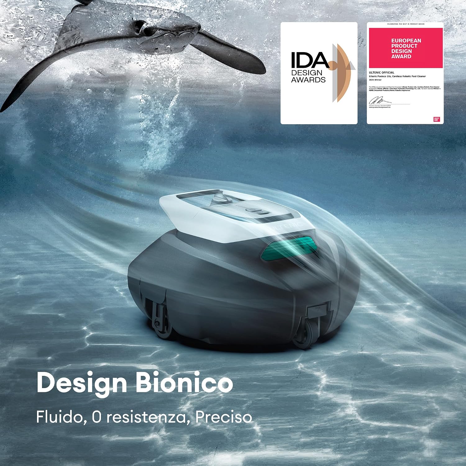 Ultenic Pooleco P10S – Robot de piscine sans fil avec application mobile et télécommande