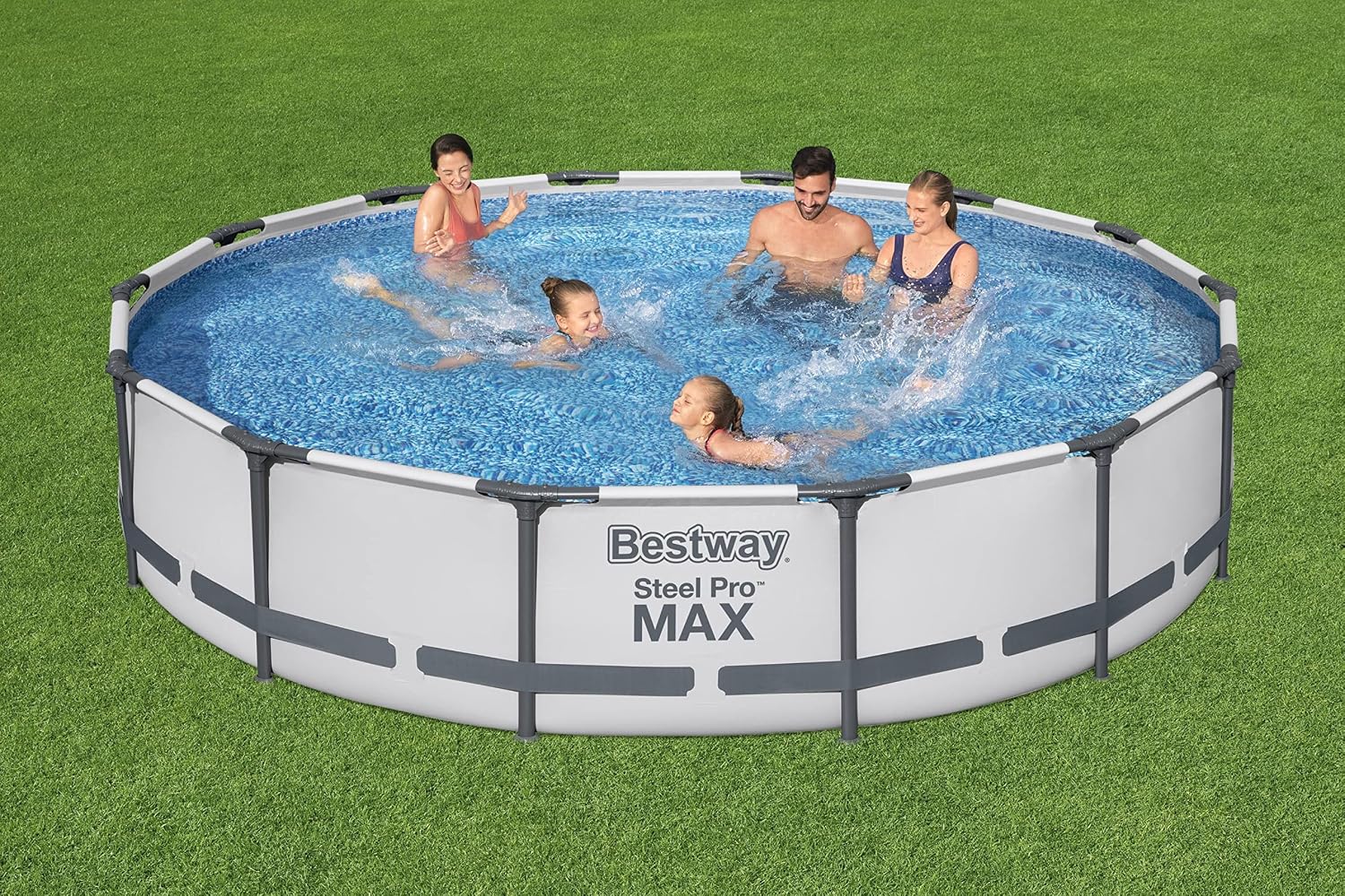 Bestway Steel PRO Max - Piscina Fuoriterra con Pompa Filtro Ø 427 x 84 cm