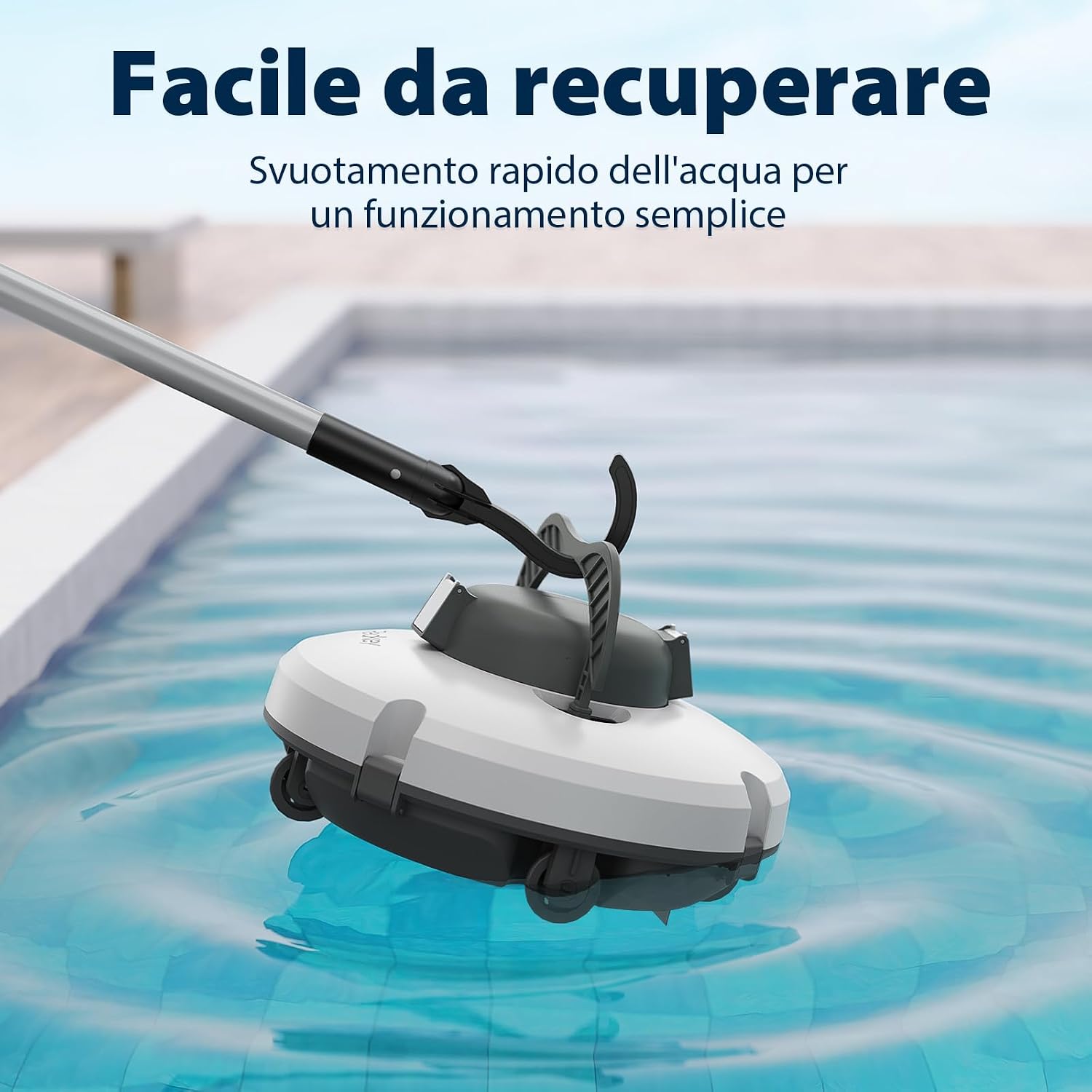 Redkey S100 Robot Pulitore per Piscina Cordless — 200 Minuti di Autonomia, Parcheggio Automatico