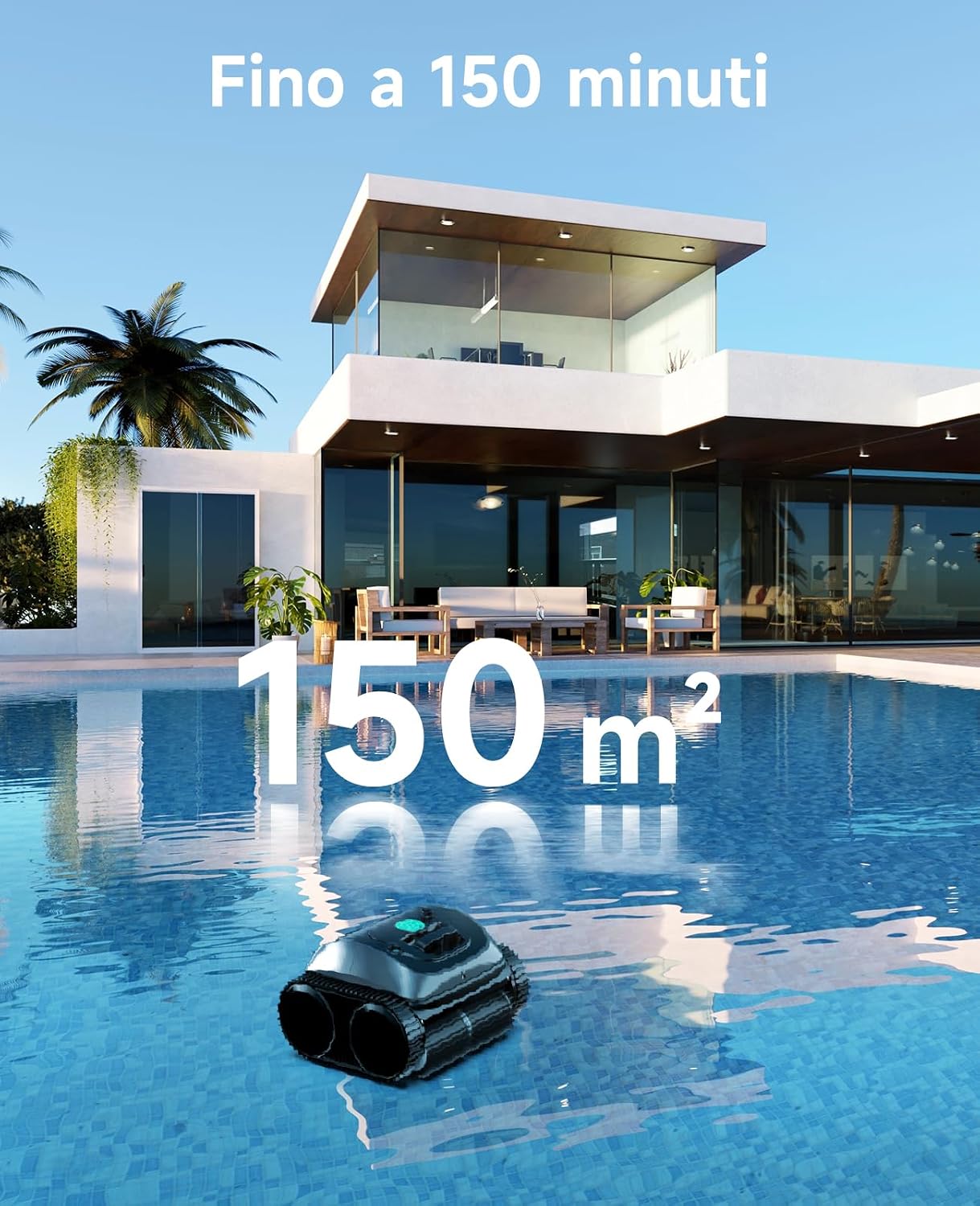 WYBOT C1 – Robot Pulitore Piscina Senza Fili con Percorso Intelligente