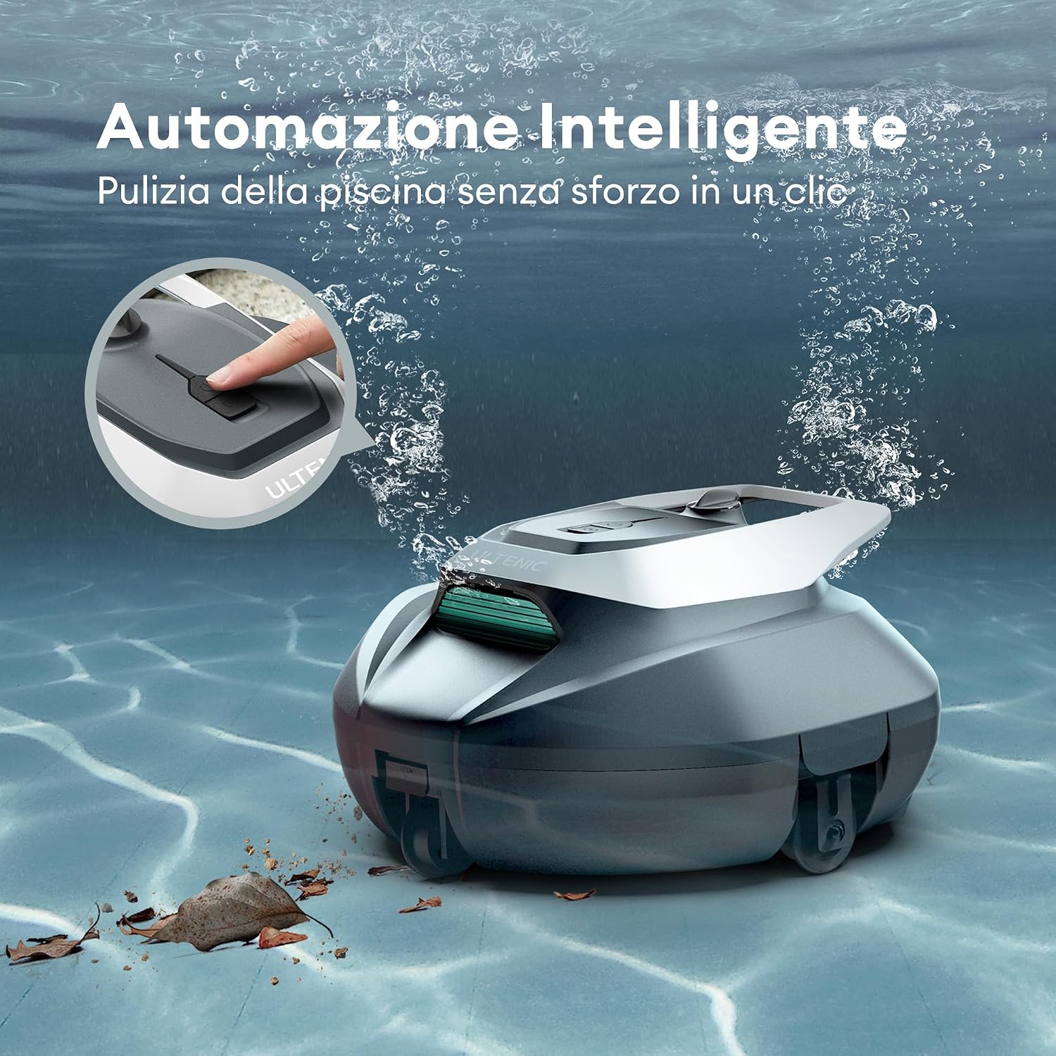 Ultenic Pooleco P10S – Robot de piscine sans fil avec application mobile et télécommande