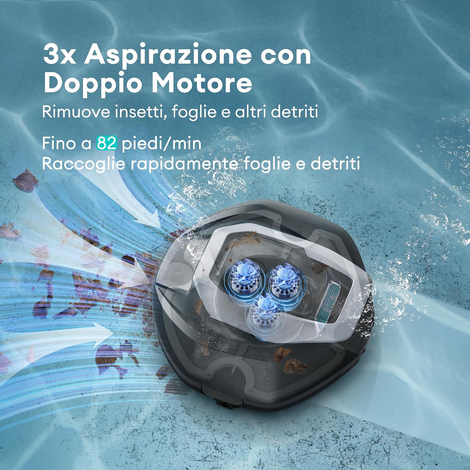 Ultenic Pooleco P10S – Robot de piscine sans fil avec application mobile et télécommande