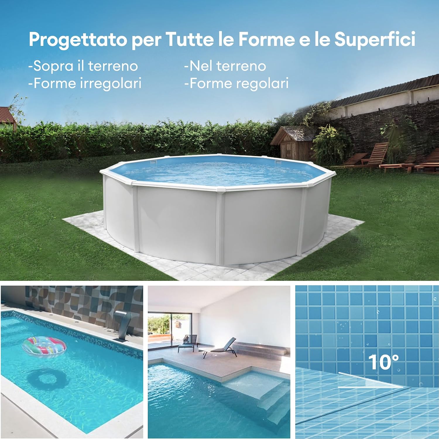 Ultenic Pooleco P10S – Robot de piscine sans fil avec application mobile et télécommande