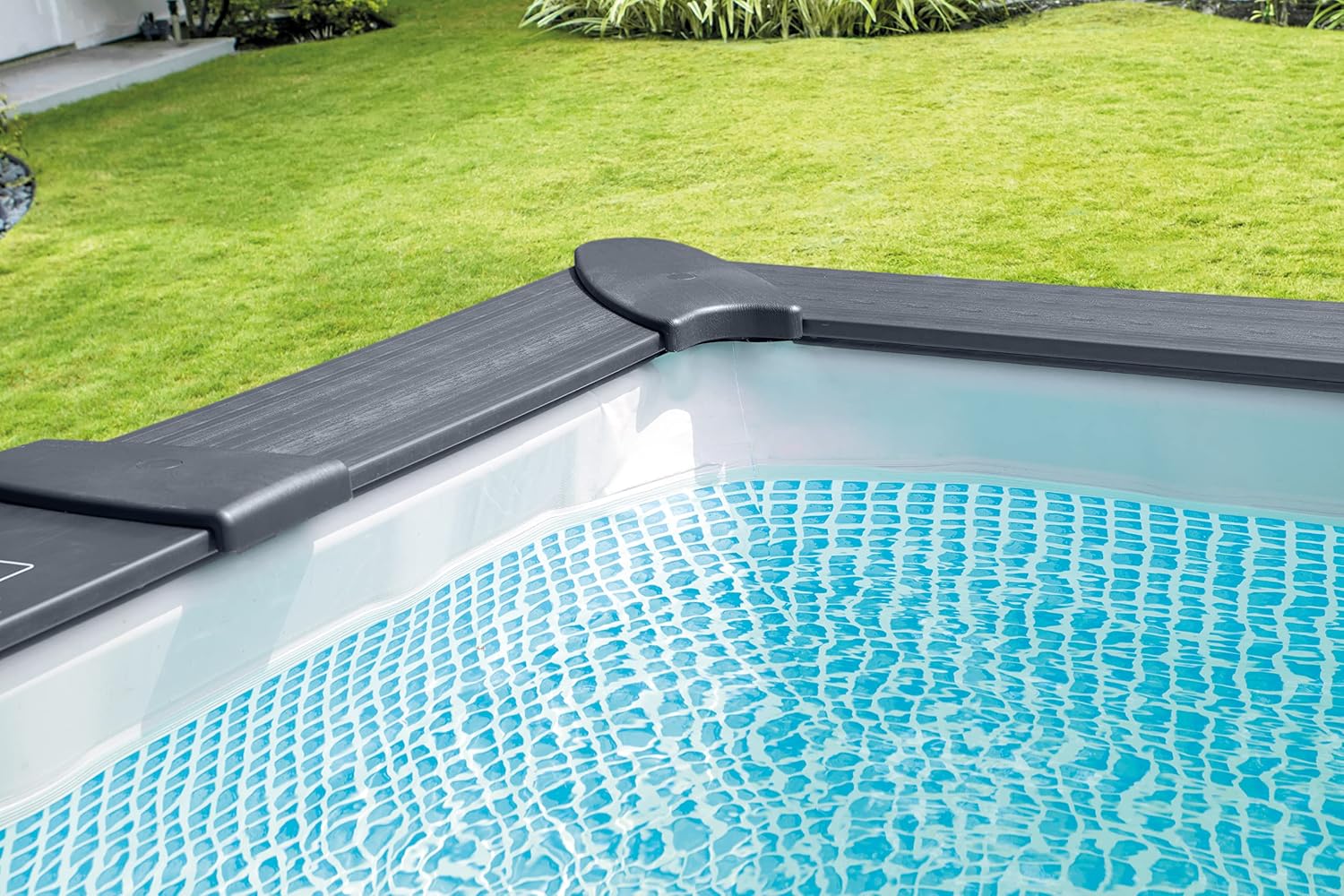 Piscine hors sol rectangulaire Intex Graphite Gray Panel™ 400 × 300 × 124 cm avec pompe à sable