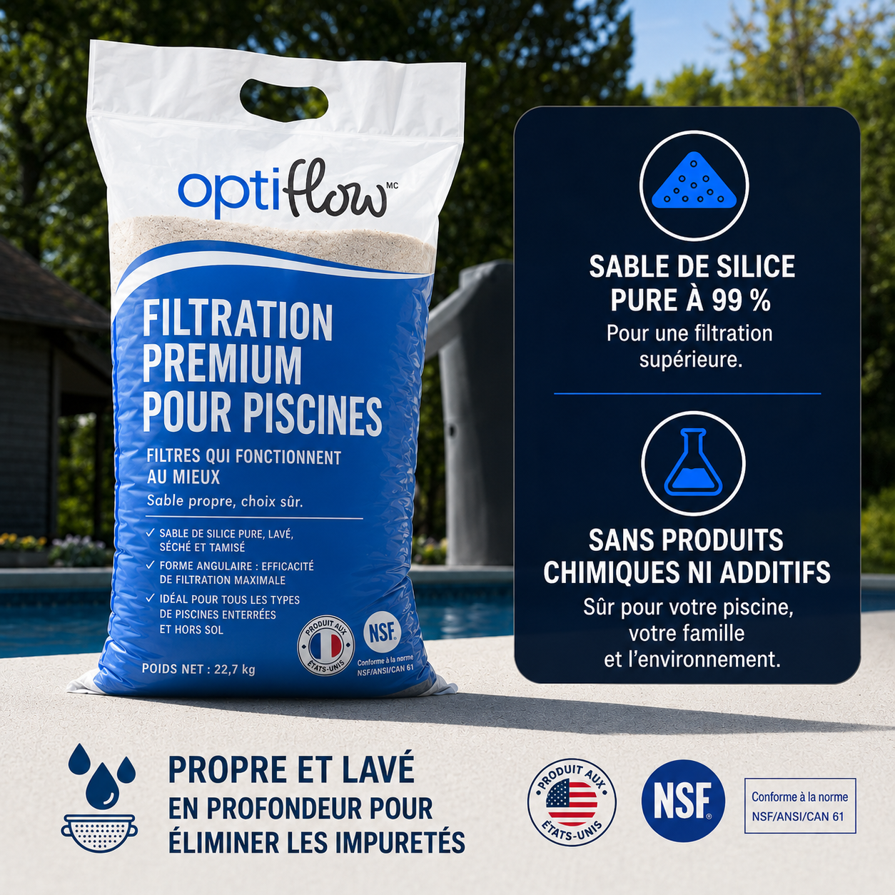 Ultra XTR 26325EH – Piscine hors-sol ronde 488 × 122 cm avec pompe de filtration à sable et 22,7 kg de sable filtrant premium OptiFlow.